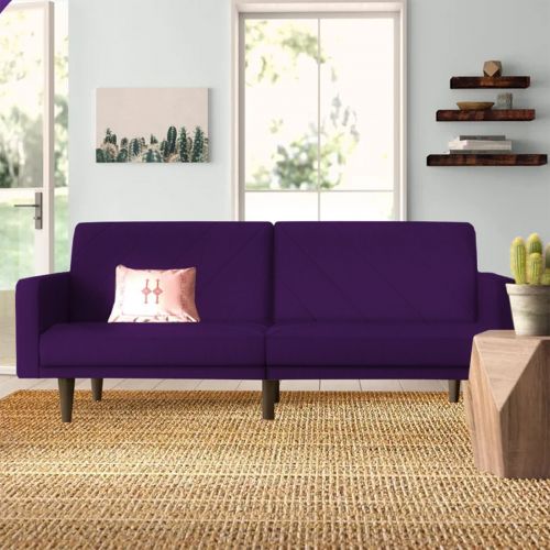 Shahrzad | 2 In 1 Sofabed Velvet Upholstered, Dark Purple