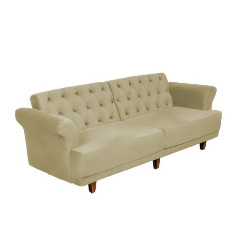 Nutella | 2 In 1 Sofabed Velvet Upholstered, Dark Ivory