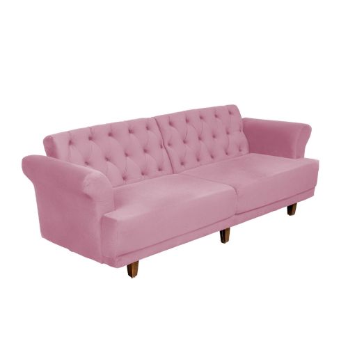 Nutella | 2 In 1 Sofabed Velvet Upholstered, Light Pink