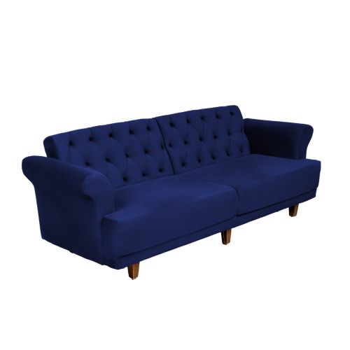 Nutella | 2 In 1 Sofabed Velvet Upholstered, Dark Blue