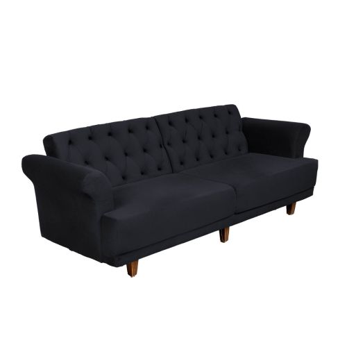 Nutella | 2 In 1 Sofabed Velvet Upholstered, Dark Grey