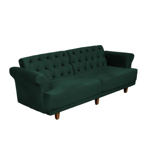 Nutella | 2 In 1 Sofabed Velvet Upholstered, Dark Green