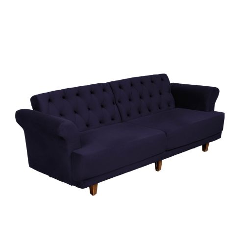 Nutella | 2 In 1 Sofabed Velvet Upholstered, Dark Purple