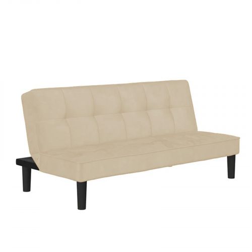 Yoomi | 2 In 1 Sofabed Velvet Upholstered, Light Beige