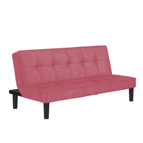 Yoomi | 2 In 1 Sofabed Velvet Upholstered, Dark Pink