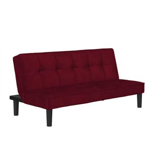 Yoomi | 2 In 1 Sofabed Velvet Upholstered, Burgundy
