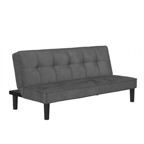 Yoomi | 2 In 1 Sofabed Velvet Upholstered, Dark Grey