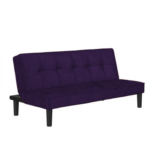 Yoomi | 2 In 1 Sofabed Velvet Upholstered, Dark Purple