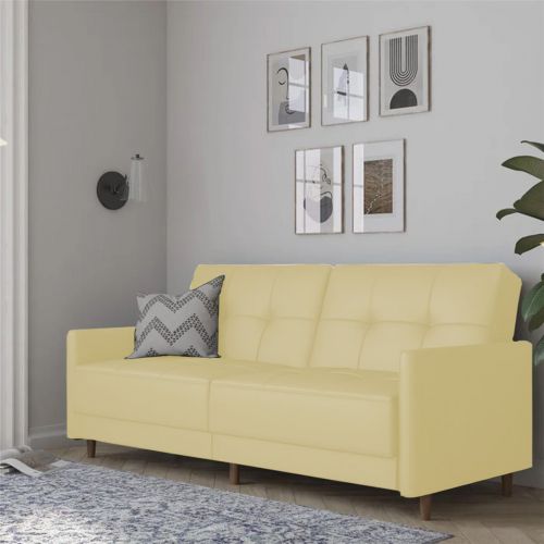 Leen | 2 In 1 Sofabed Velvet Upholstered, Dark Ivory
