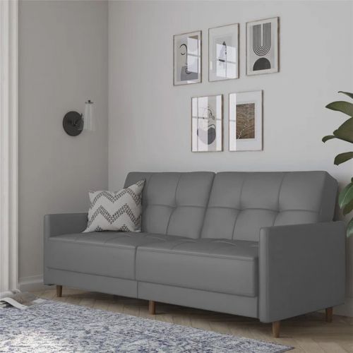 Leen | 2 In 1 Sofabed Velvet Upholstered, Grey