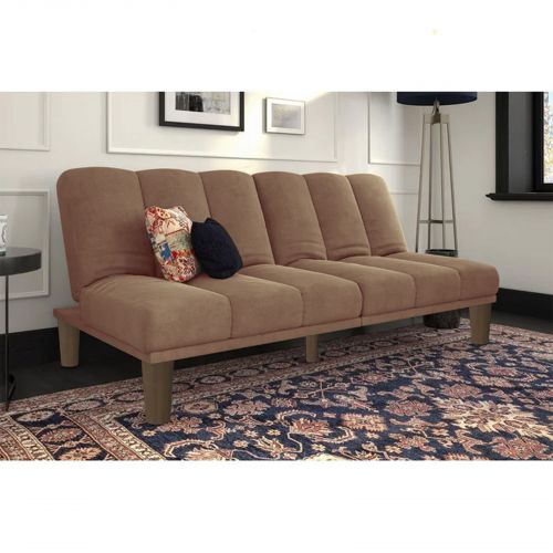 Sana | 2 In 1 Sofabed Velvet Upholstered, Light Brown