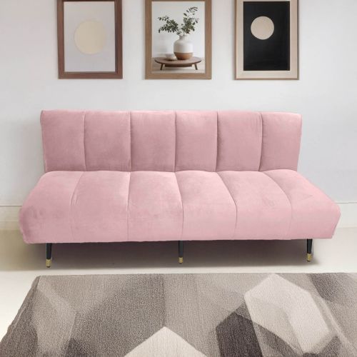 Sana | 2 In 1 Sofabed Velvet Upholstered, Light Pink