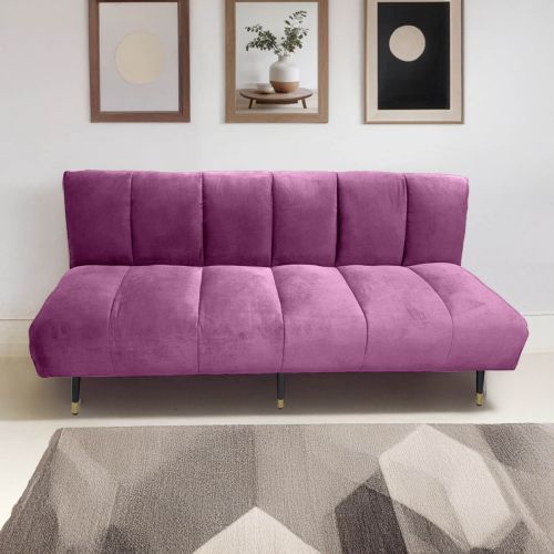 Sana | 2 In 1 Sofabed Velvet Upholstered, Light Purple