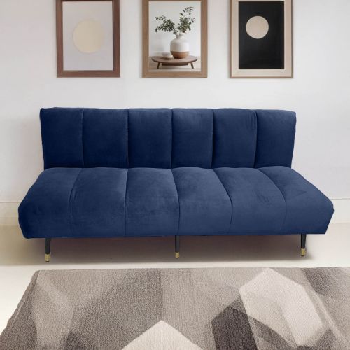 Sana | 2 In 1 Sofabed Velvet Upholstered, Dark Blue