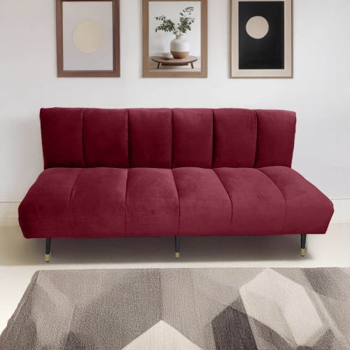 Sana | 2 In 1 Sofabed Velvet Upholstered, Burgundy