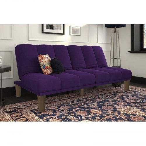Sana | 2 In 1 Sofabed Velvet Upholstered, Dark Purple