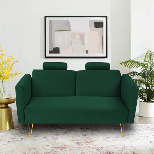 Rosela | 2 In 1 Sofabed Velvet Upholstered, Dark Green, In House