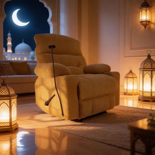 In House | Bouclé Cinematic Recliner Chair with Phone & Cups Holder NZ60 PLUS