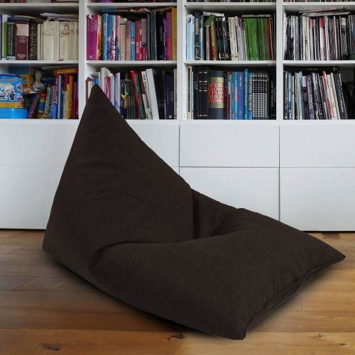 Youri | Linen Bean Bag Chair, Small, Dark Brown, In House