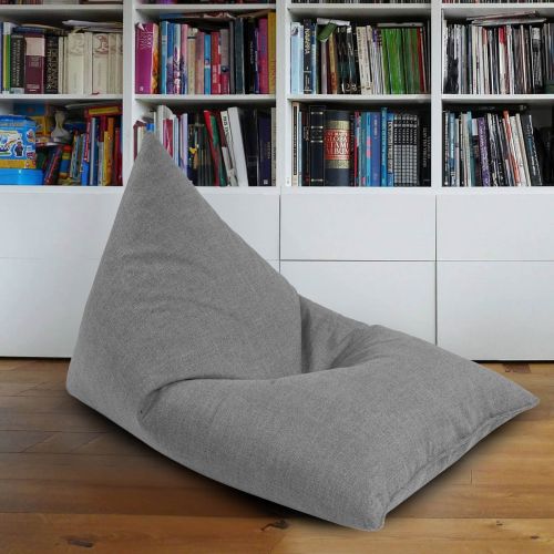Youri | Linen Bean Bag Chair, Large, Light Gray, In House