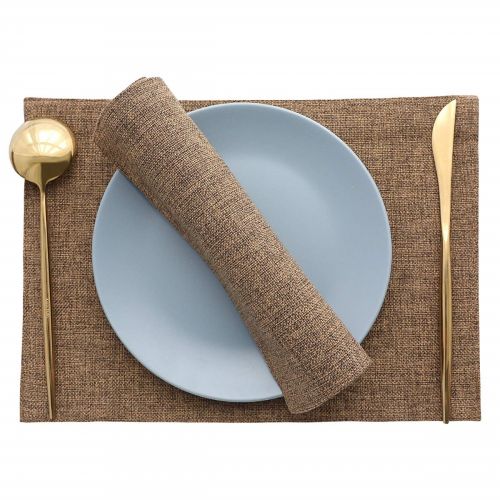 Tabelmats/Placemats Heat Resistant Dish Dining Table Place Mats For Kitchen Table 30*45 CM - بني