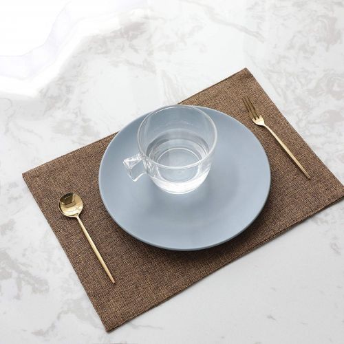 Tabelmats/Placemats Pack Of 6 Heat Resistant Dish Dining Table Place Mats For Kitchen Table30*45 CM - بني