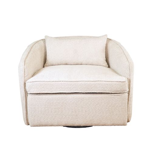 Recliner Chair Calma, Rotating, Bouclé, Beige, In House
