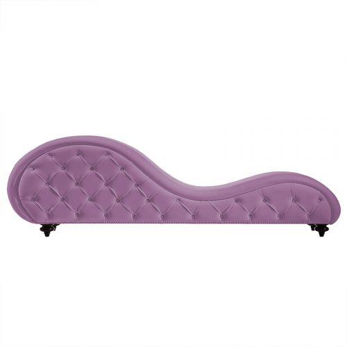 Romantic Chaise Longue Luxury And Romantic Design Sofa With Bed Mode Upholstery Pattern Of Velvet Fabric, Light Purple, In House