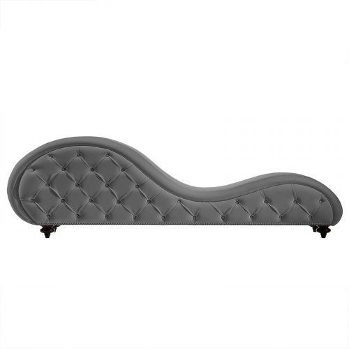 Romantic Chaise Longue Luxury And Romantic Design Sofa With Bed Mode Upholstery Pattern Of Velvet Fabric, Gray, In House
