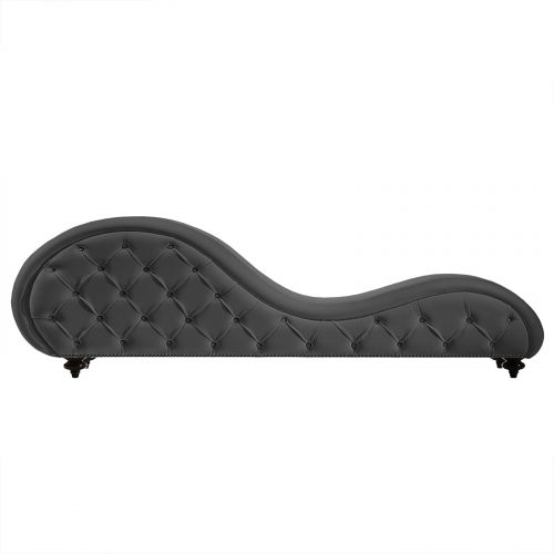 Romantic Chaise Longue Luxury And Romantic Design Sofa With Bed Mode Upholstery Pattern Of Velvet Fabric, Dark Gray, In House