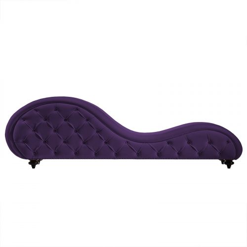 Romantic Chaise Longue Luxury And Romantic Design Sofa With Bed Mode Upholstery Pattern Of Velvet Fabric, Dark Purple, In House