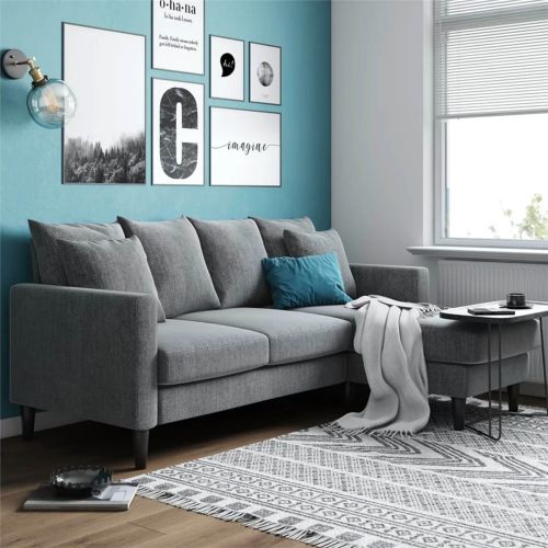Jimmy L-Shaped Corner Sofa - Gray