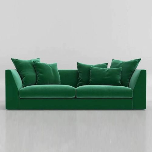 Three Seater Sofa Ritas, Green, Velvet, In House