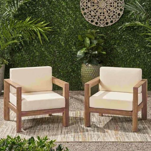 Two-chair set, burlap, 2 pieces, Beige & Brown