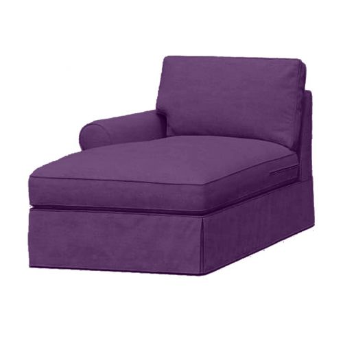Velvet Chaise Lounge With One Armrest And Elegant Design-Mauve