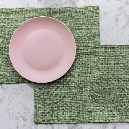 Tabelmats/Placemats Pack Of 6 Heat Resistant Dish Dining Table Place Mats For Kitchen Table30*45 CM - أخضر