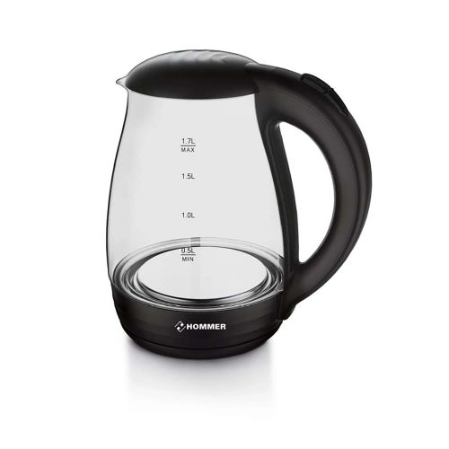 Electric Kettle - 1.7 L - 2200 W - Clear - Hommer