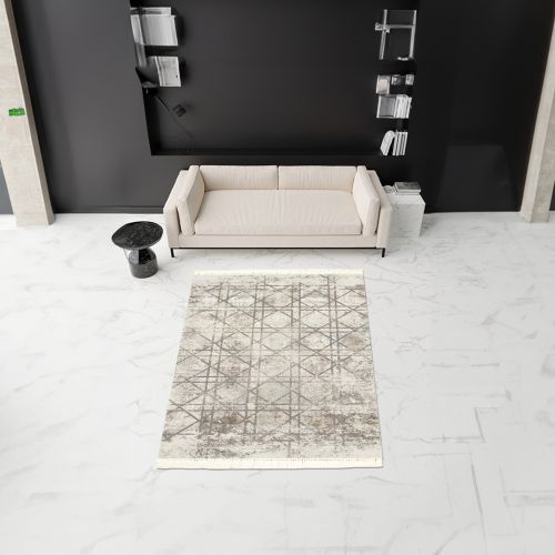 Melika | Luxurious Rectangular Decorative Carpet, Grey, 220x160 cm