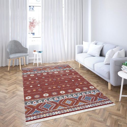 Huesca | Luxurious Rectangular Decorative Carpet, Burgandy, 220x160 cm
