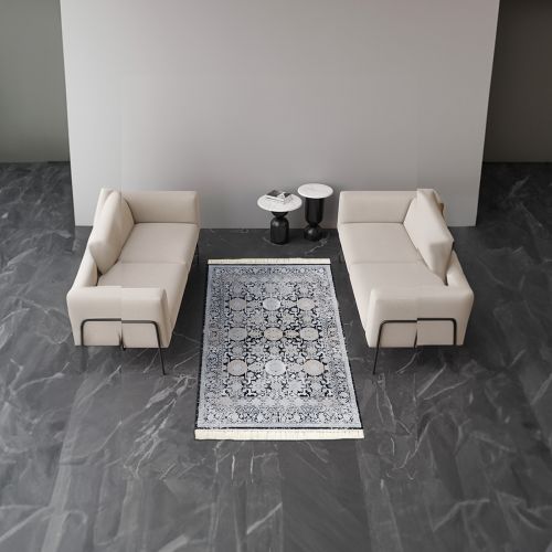 Melisa | Luxurious Rectangular Decorative Carpet, Grey, 220x160 cm
