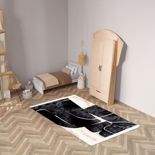 Billy | Luxurious Rectangular Decorative Carpet, Black, 160x120 cm