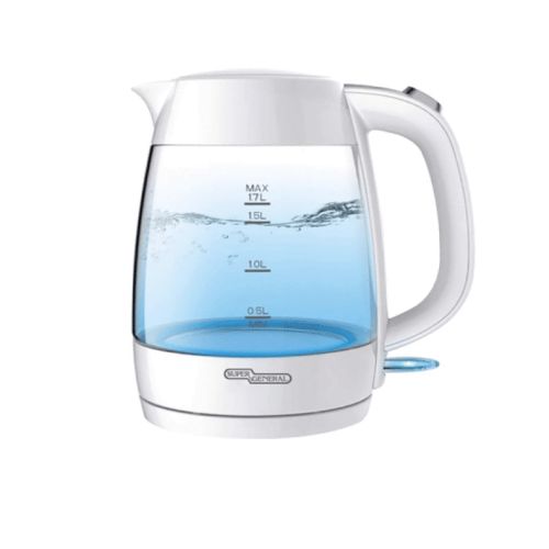 Electric Water Kettle - 1.7 L - 2200 W - Clear - Super General