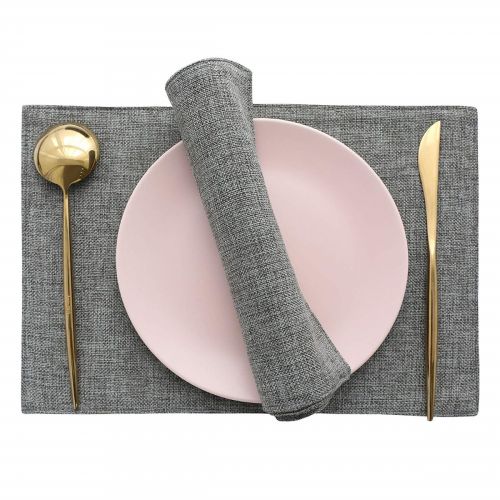 Tabelmats/Placemats Heat Resistant Dish Dining Table Place Mats For Kitchen Table 30*45 CM - رمادي فاتح