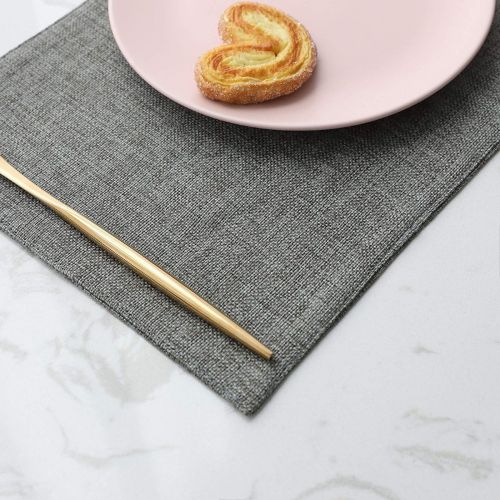 Tabelmats/Placemats Pack Of 4 Heat Resistant Dish Dining Table Place Mats For Kitchen Table 30*45 CM - رمادي فاتح