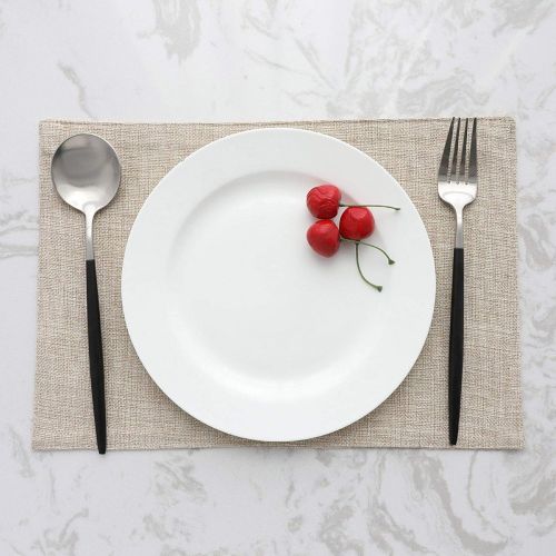 Tabelmats/Placemats Pack Of 8 Heat Resistant Dish Dining Table Place Mats For Kitchen Table 30*45 CM - بيج فاتح