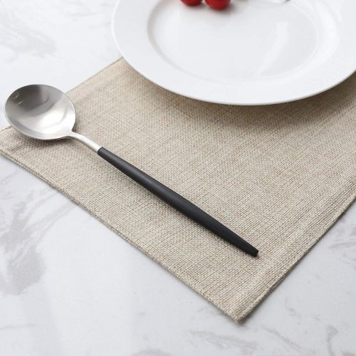 Tabelmats/Placemats Pack Of 4 Heat Resistant Dish Dining Table Place Mats For Kitchen Table 30*45 CM - بيج فاتح