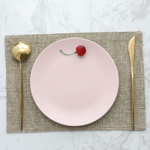 Tabelmats/Placemats Heat Resistant Dish Dining Table Place Mats For Kitchen Table 30*45 CM - بيج