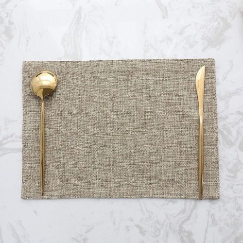 Tabelmats/Placemats Pack Of 6 Heat Resistant Dish Dining Table Place Mats For Kitchen Table30*45 CM - بيج