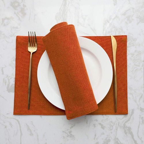 Tabelmats/Placemats Heat Resistant Dish Dining Table Place Mats For Kitchen Table 30*45 CM - برتقالي