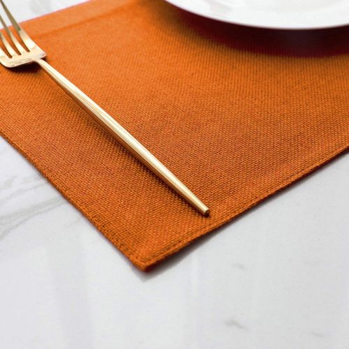 Tabelmats/Placemats Pack Of 8 Heat Resistant Dish Dining Table Place Mats For Kitchen Table 30*45 CM - برتقالي